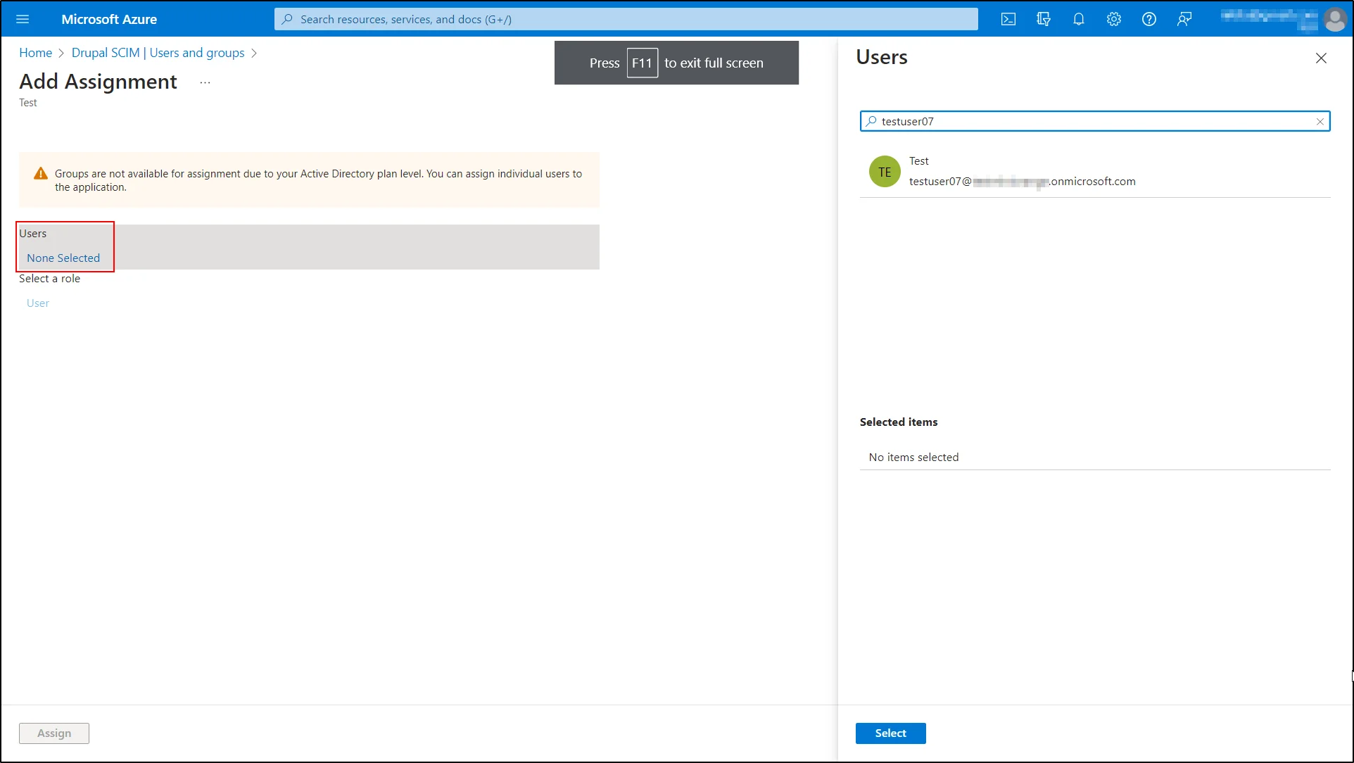Azure-AD-search-for-the-user-to-be-assigned