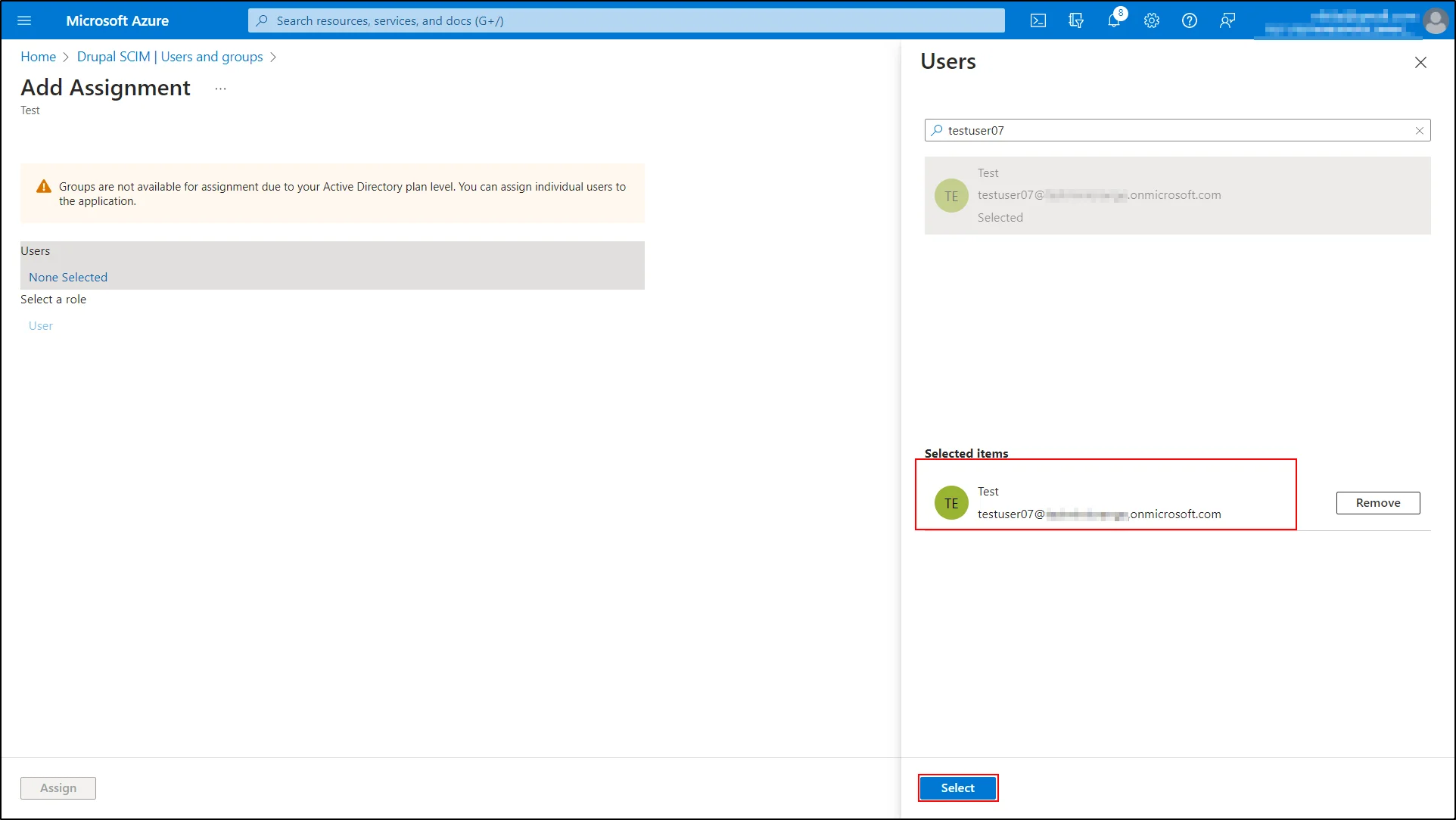 Azure-AD-select-user-to-assign