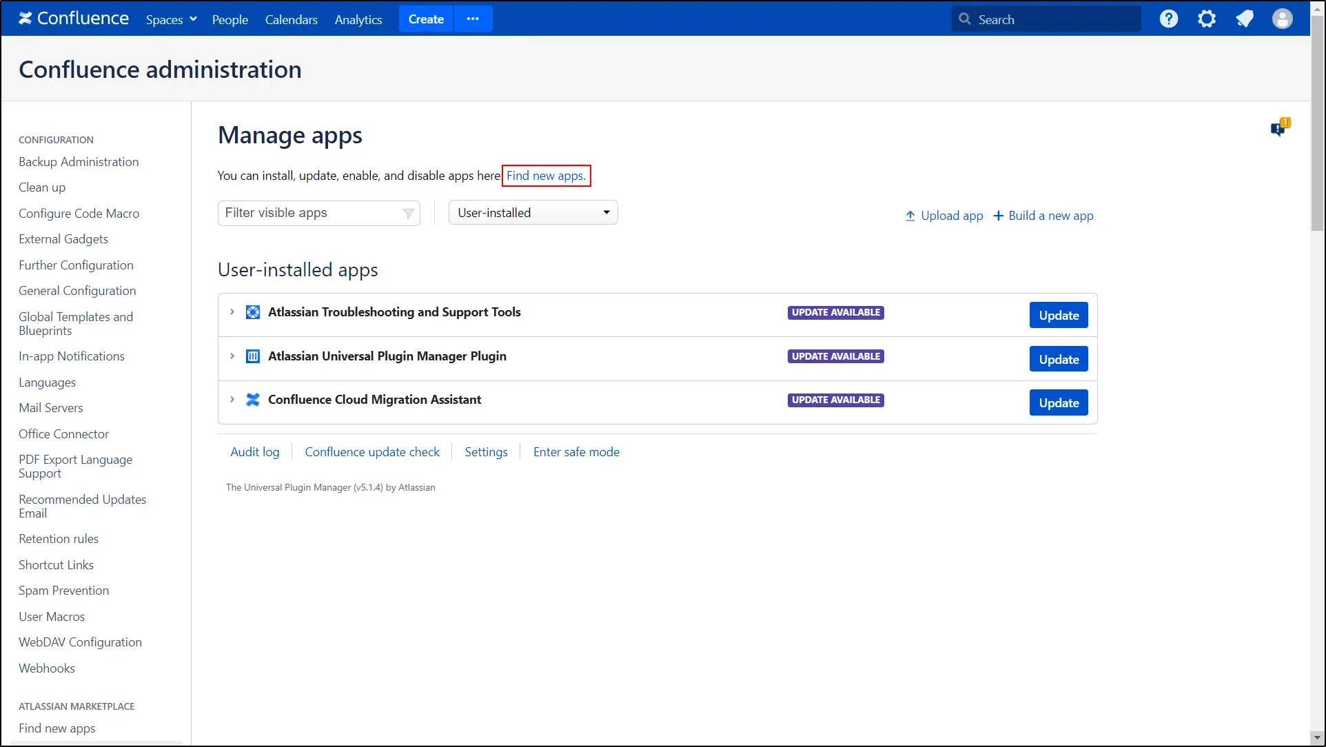 Drupal Confluence OAuth OIDC Provider - Scrolla till Add-ons och klicka på Hitta nya appar