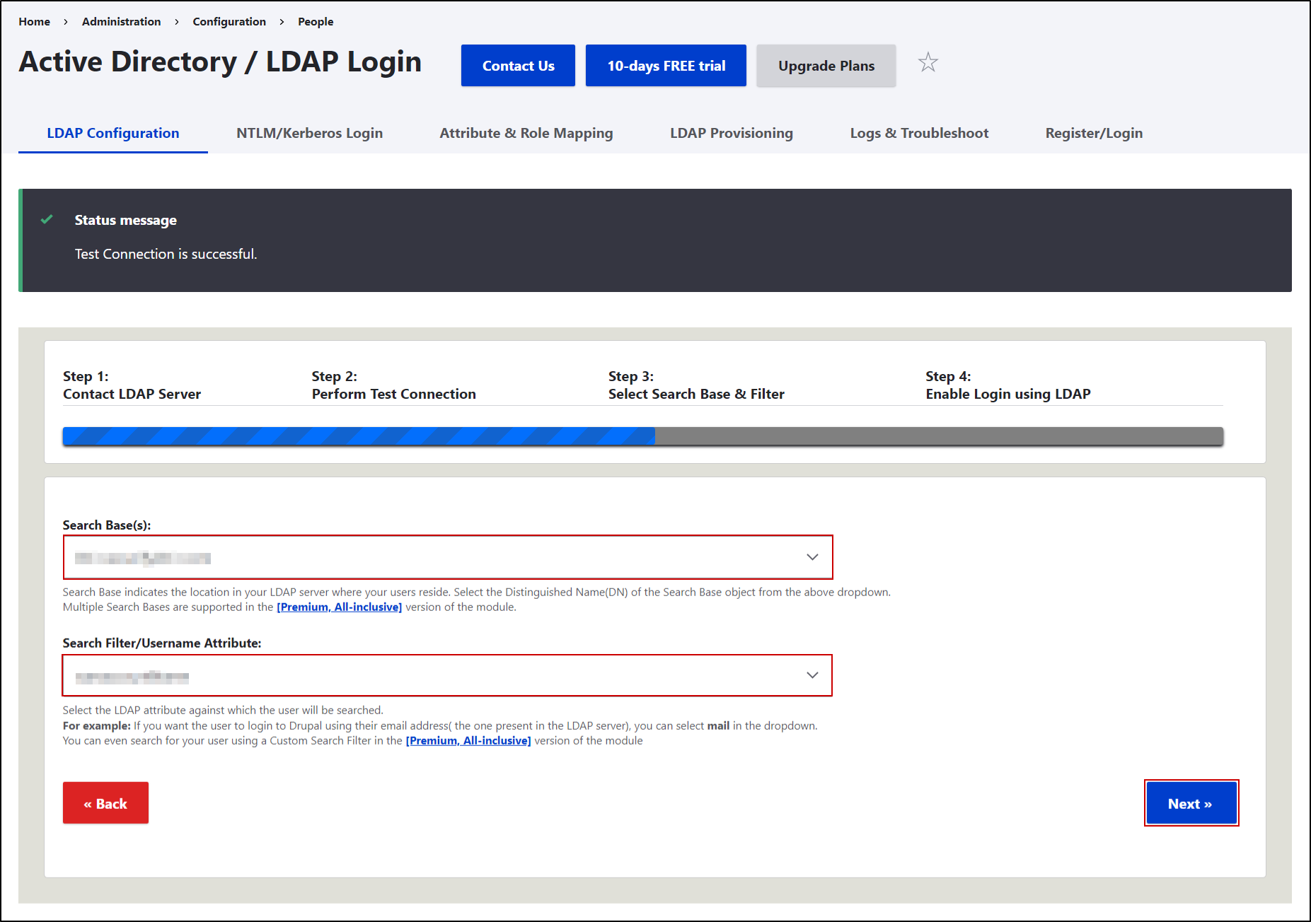  Drupal LDAP / AD search base and search filter