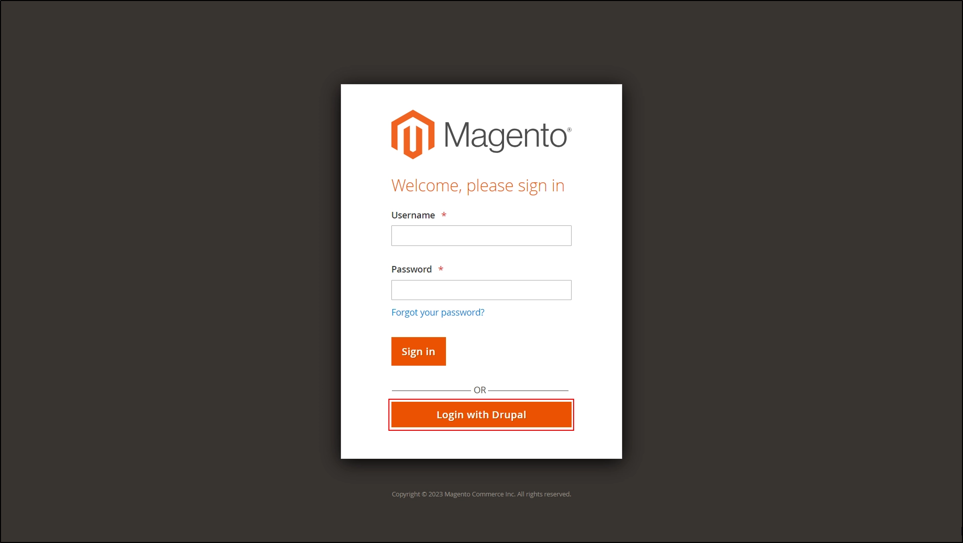 Open a new browser or private window to access the login page of Magento website