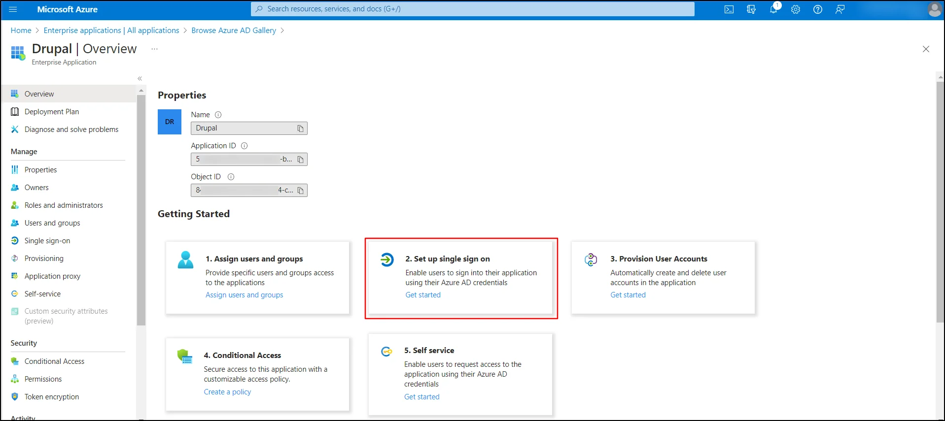 Microsoft-Azure-haga clic en-configure-el-inicio-de-inicio-único