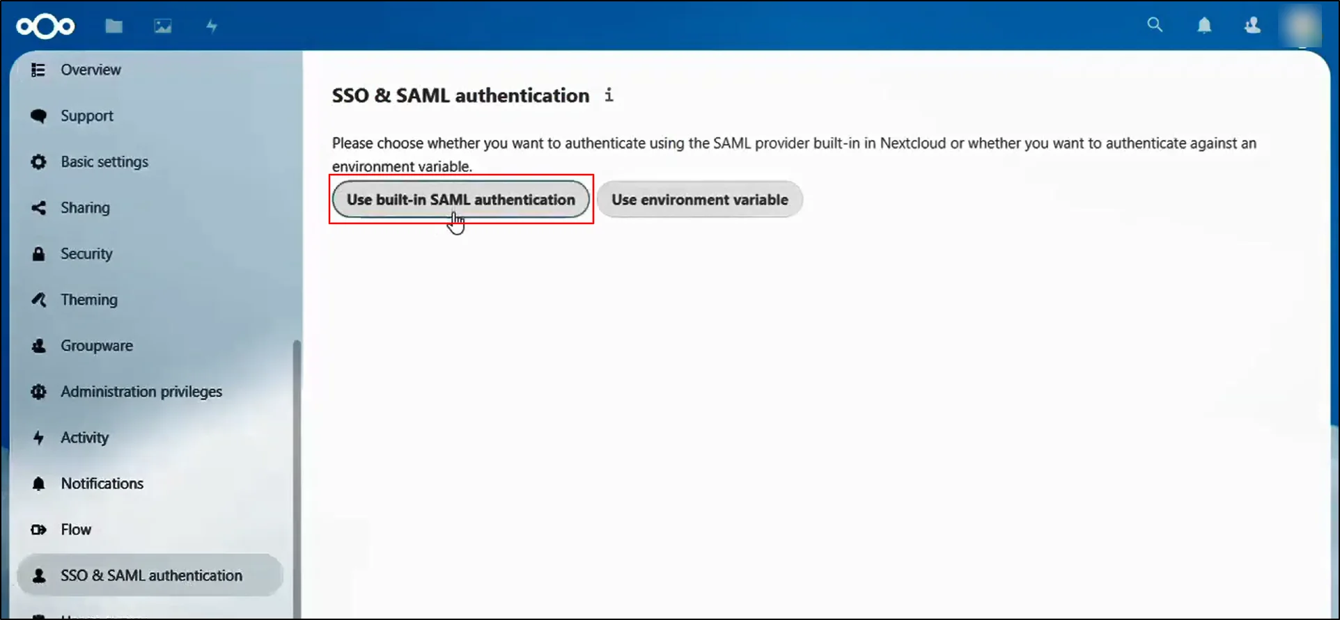 Nextcloud-SAML-Single-Sign-On-Use-built-and-SAML-Authentifizierung