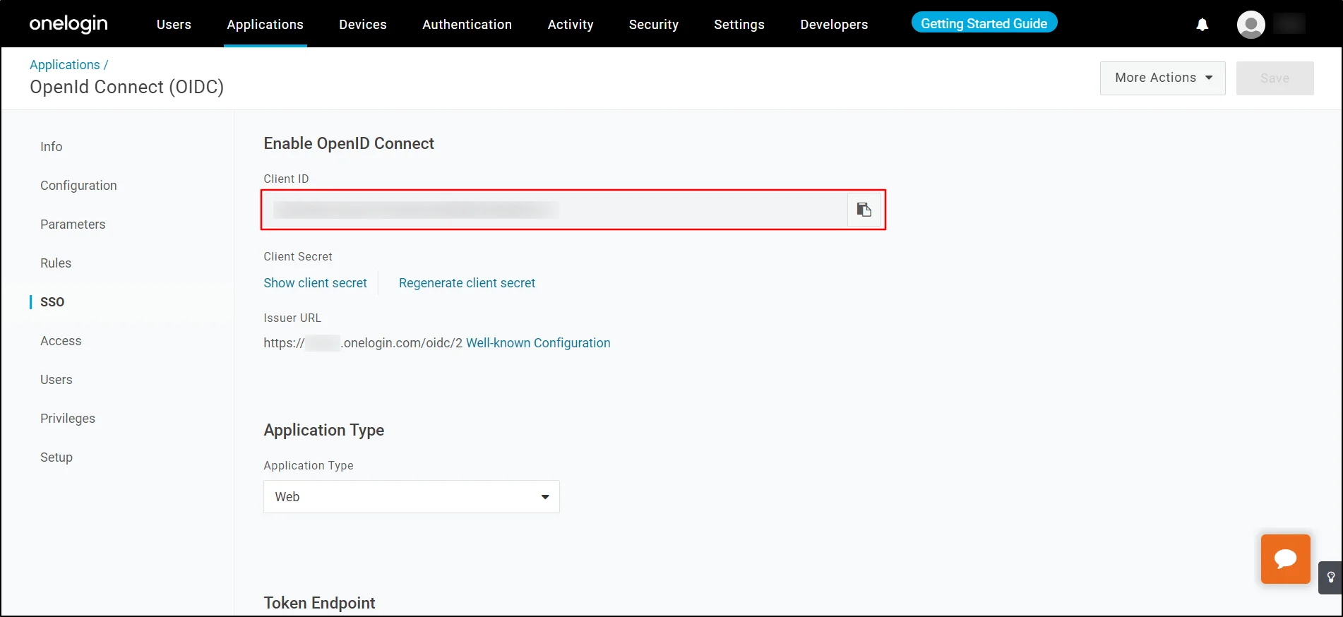Onelogin OpenID Single Sign-On Login - On the Enable OpenID Connect section, copy the Client ID