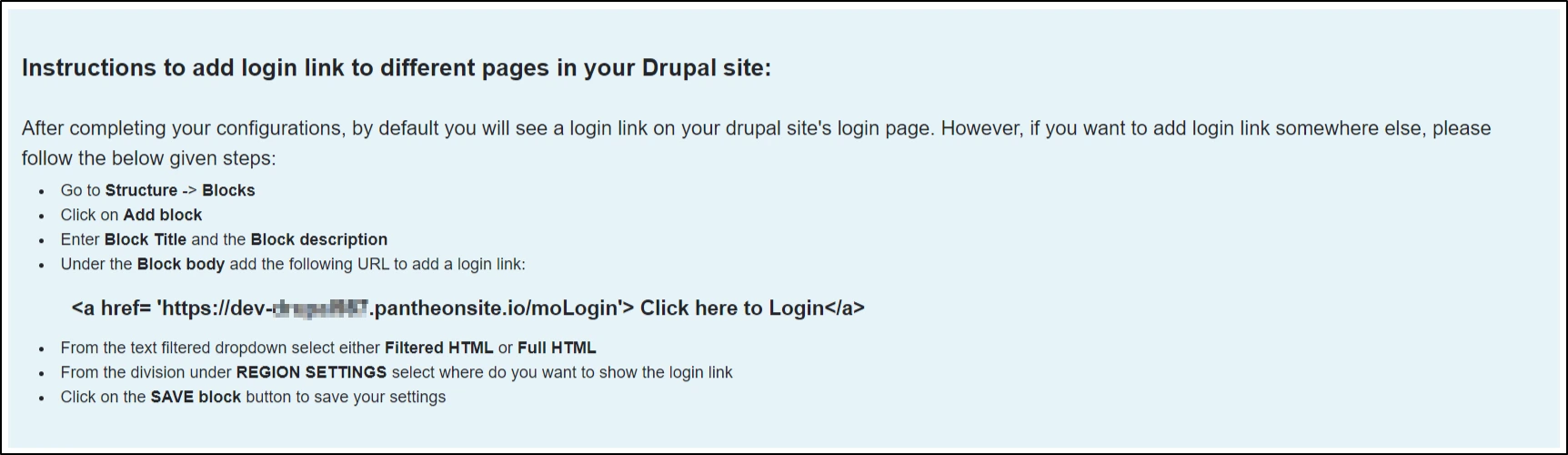 Drupal OAuth OpenID Single Single-On - Add login link into different page of the Drupal site 