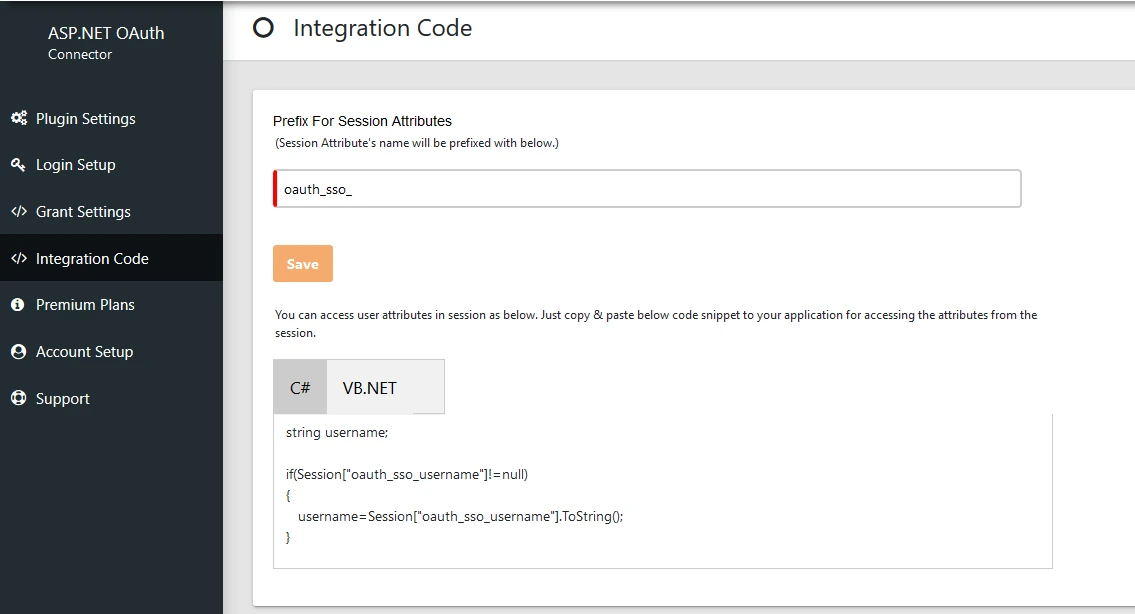 Inicio de sesión único (SSO) de ASP.NET OAuth: código de integración