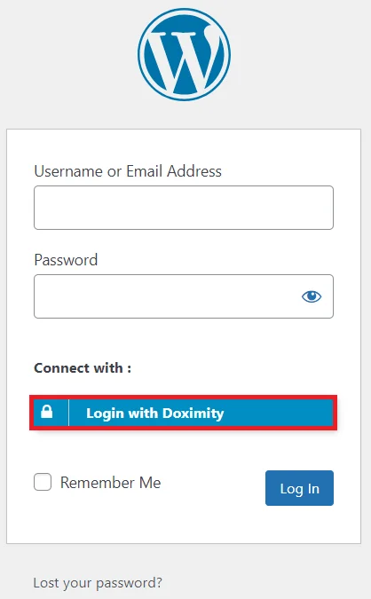 Doximity Single Sign-on (SSO) - WordPress create-newclient login button setting