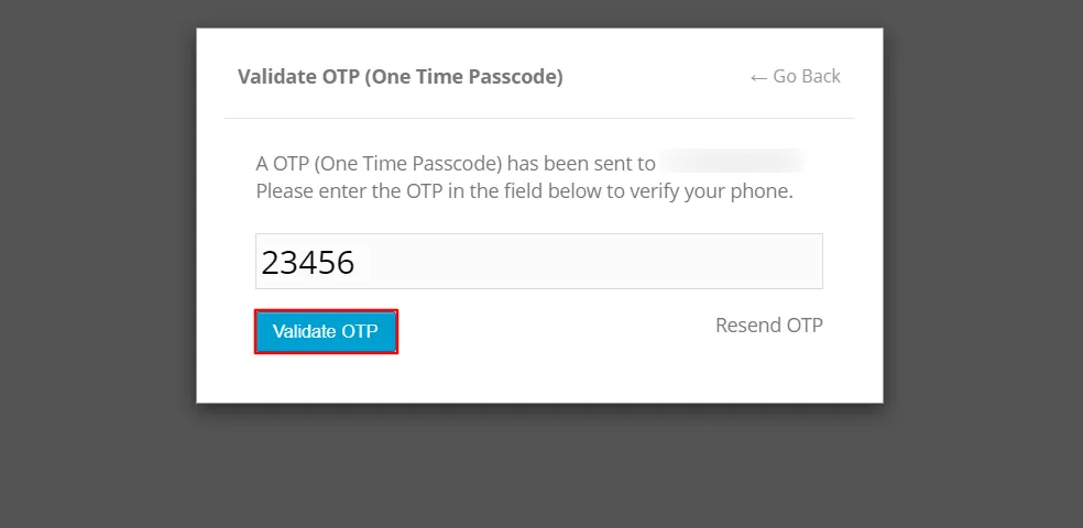 OTP Over Call - Enter OTP