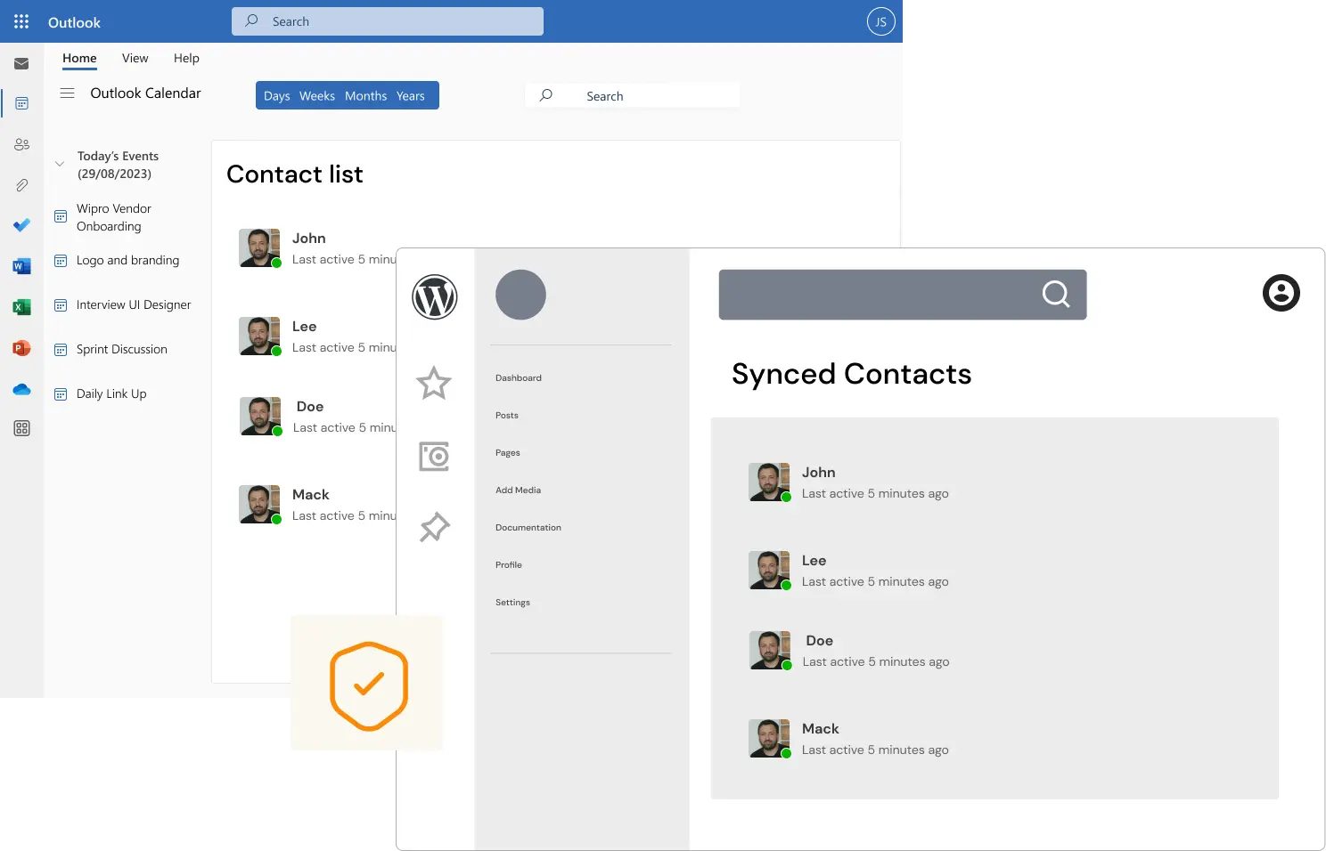 Plugin d'intégration WordPress Outlook | Intégrer le calendrier Outlook - Synchronisation des contacts