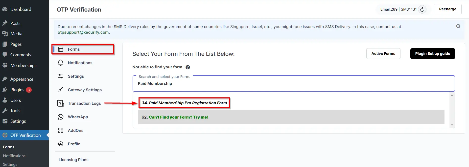 Plugin Dashboard - Paid Membership Pro Registration Form
