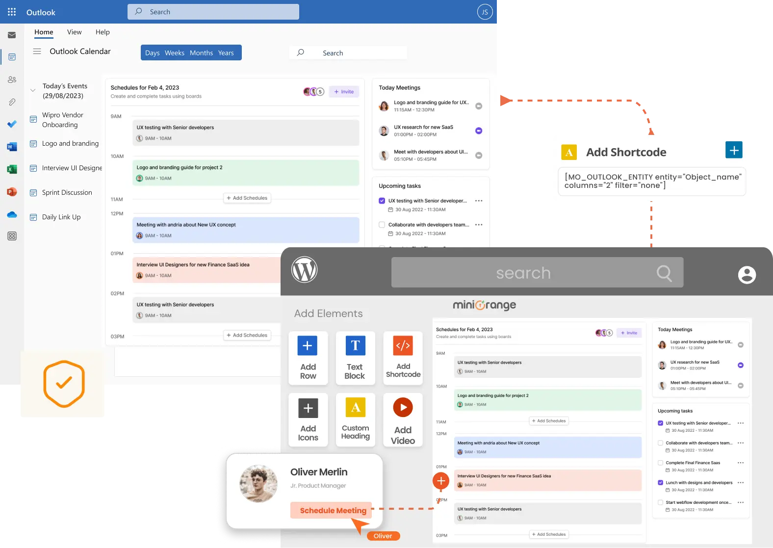 . Complemento de integración de Outlook para WordPress | Insertar calendario de Outlook
