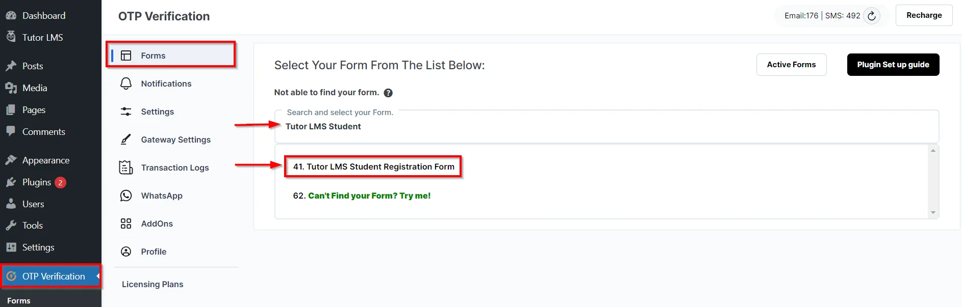 Plugin Dashboard - Tutor LMS Student Registration Form