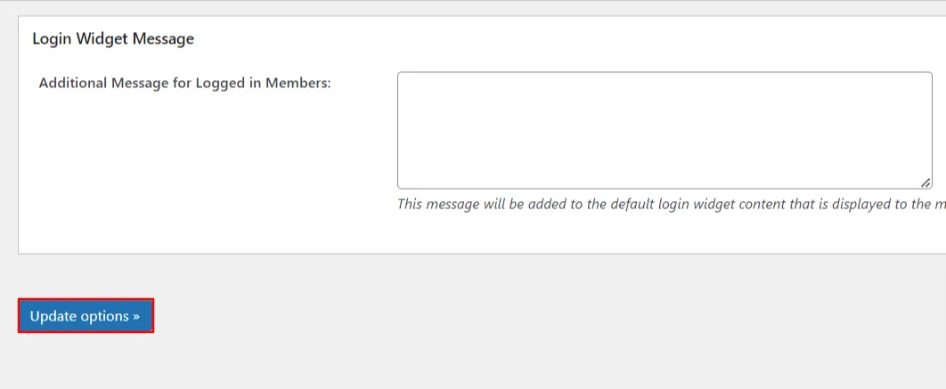 WP eMember Form - click Update options button
