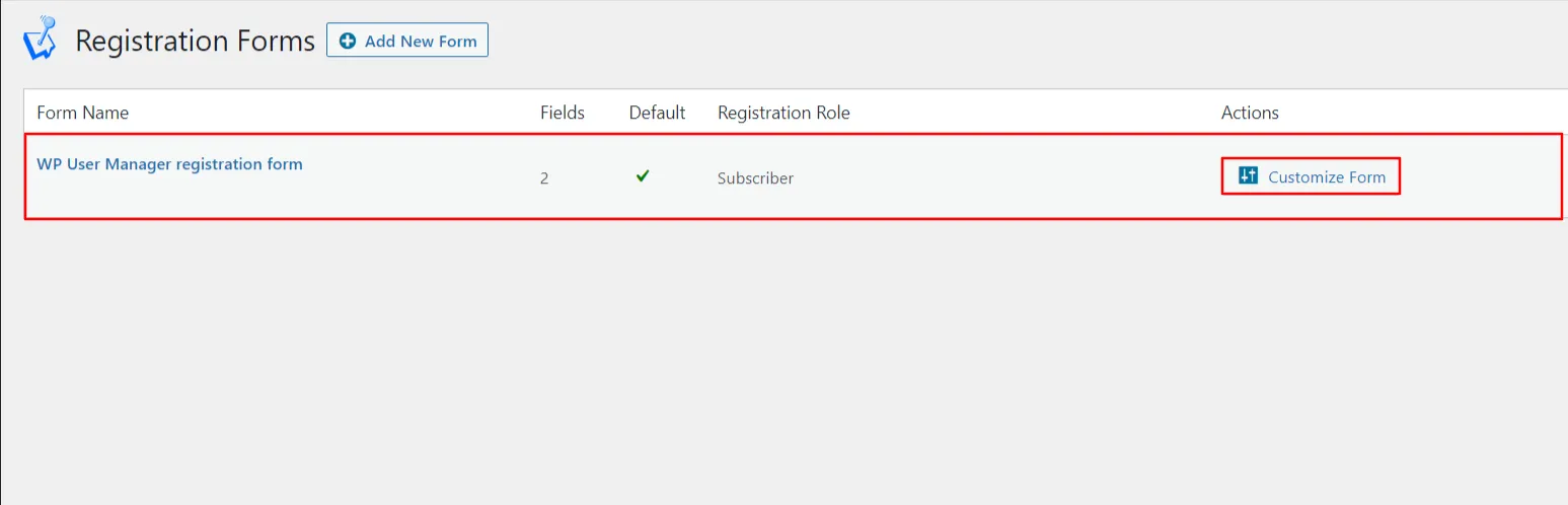 WP User Manager - Redirect Registration Forms page