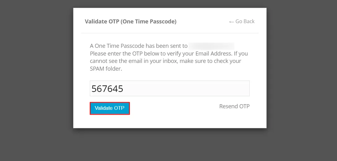 WP User Manager - click validate OTP