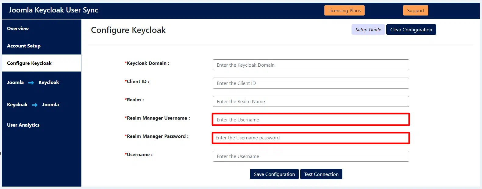 Configure Keycloak user sync plugin