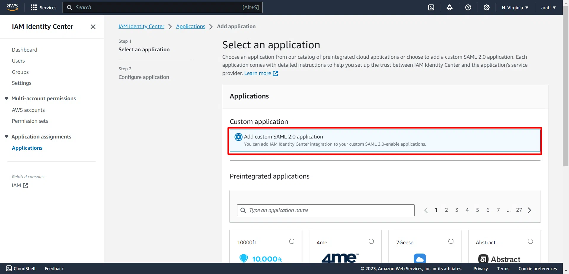 AWS Single Sign-On (SSO) into Joomla Create Custom SAML App