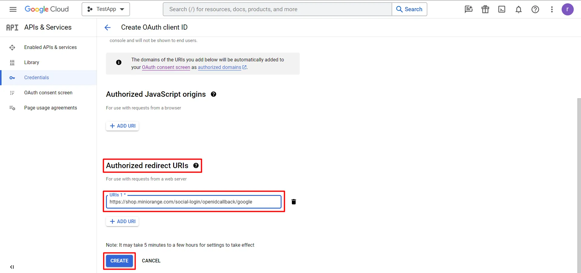 Setup Guide for Social login using - Google OAuthorized redirect URL