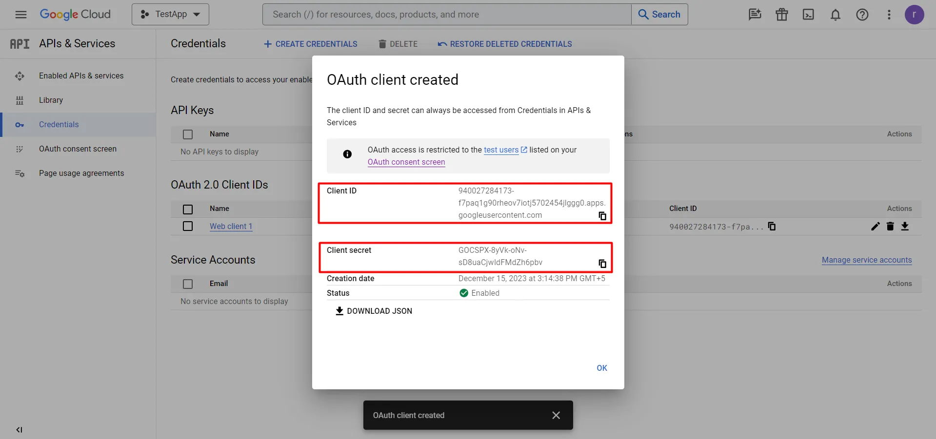 Setup Guide for Social login using - Google generated Client Id Client Seceret