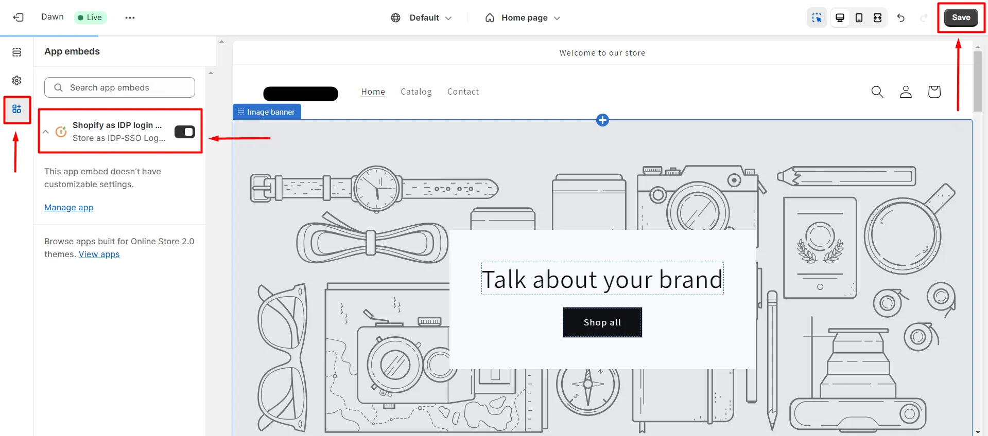 SSO using Shopify as IDP - enable login widget