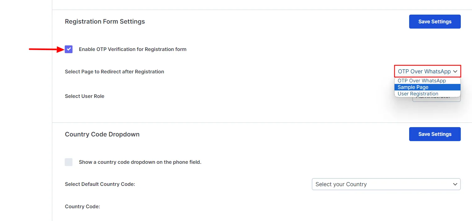 WhatsApp Login with OTP - Enable otp verifiation registration form
