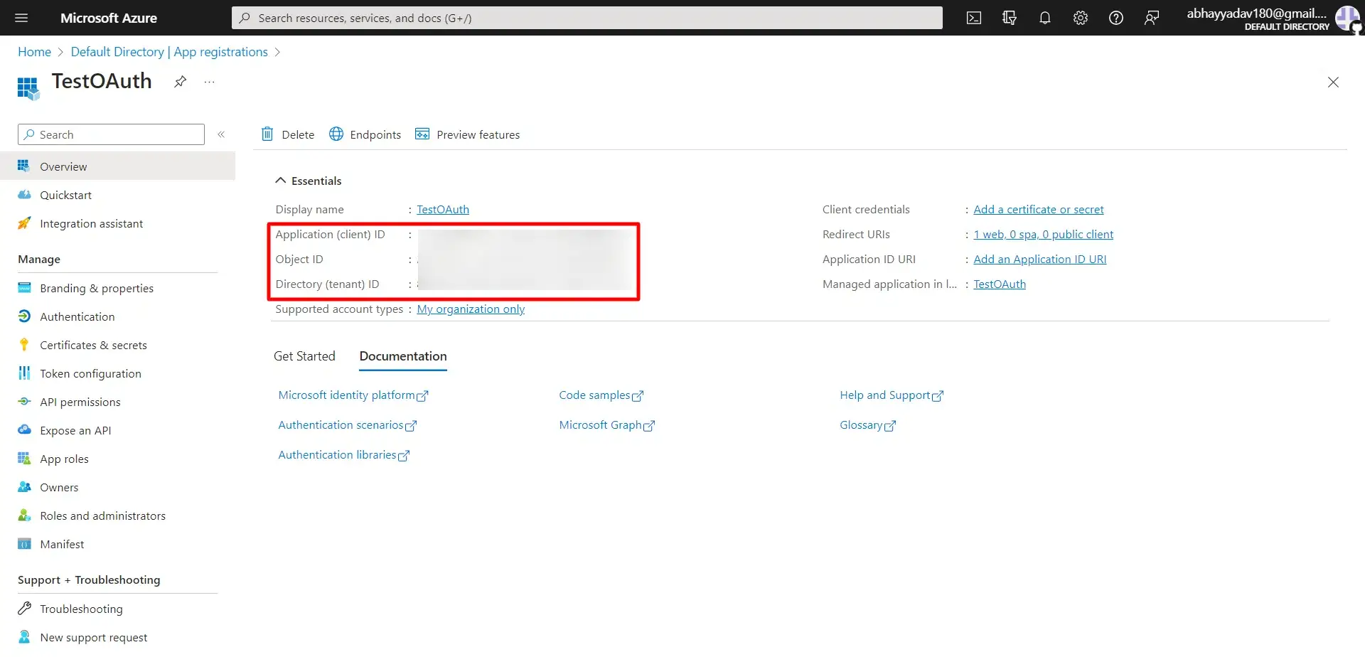 Microsoft Entra ID OAuth Single Sign-On SSO dans Joomla - Copier l'ID client et l'ID locataire
