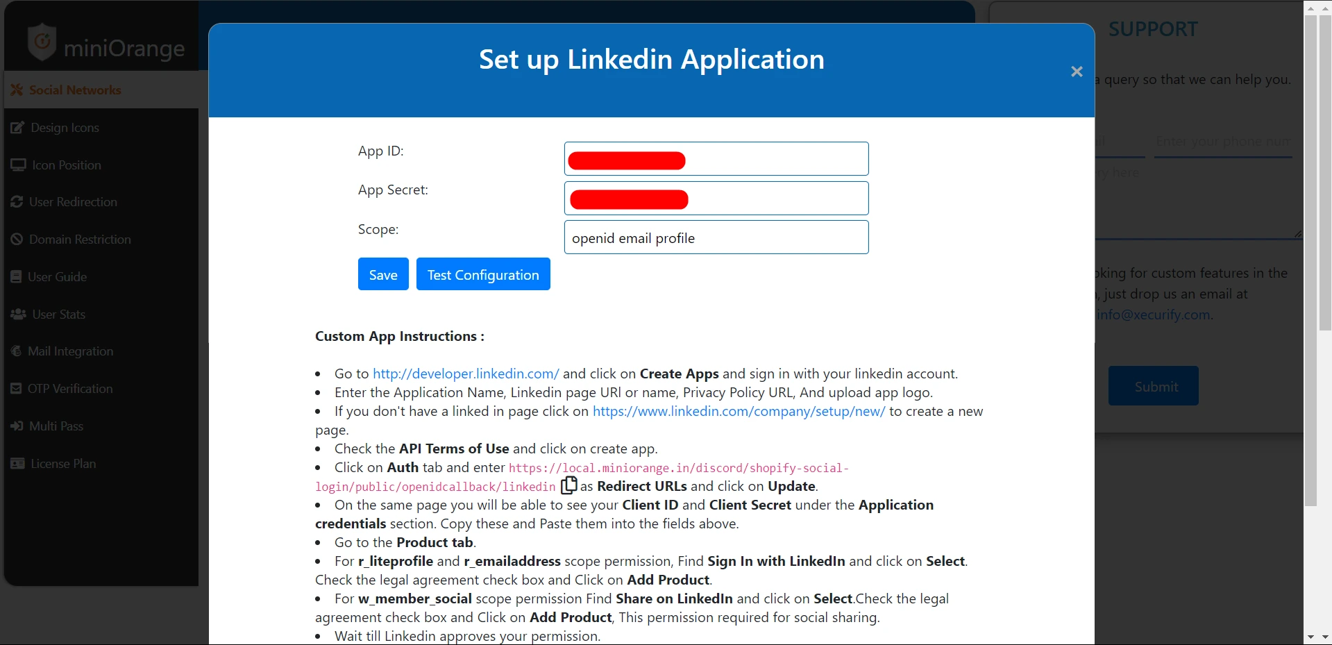 Shopify Single Sign-On (SSO) using LinkedIn as IDP | Shopify LinkedIn SSO - Enter Scopes