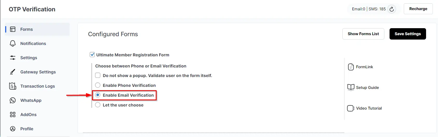 Ultimate Member Registration Forms - enable phone verification