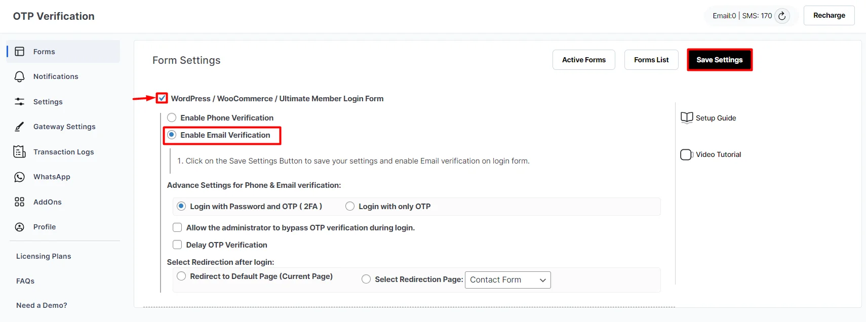 Ultimate Member Login Form_enable email verification