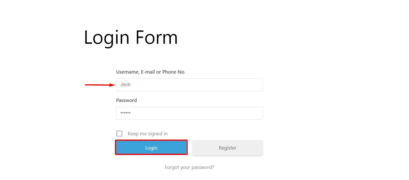Ultimate Member Login Form_fill details credential