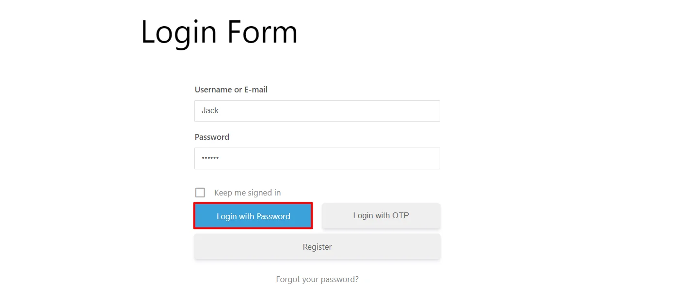 Ultimate Member Login Form_login with password