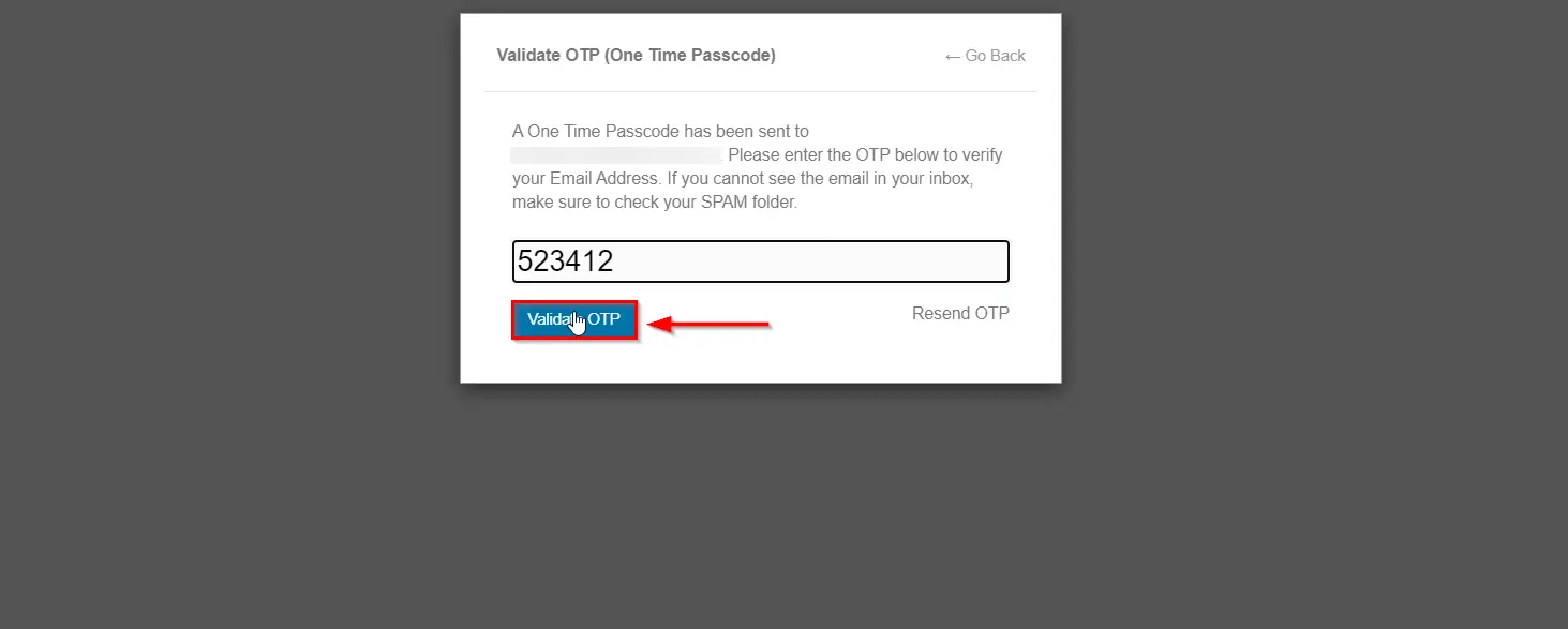 WordPress default login with OTP Verification - Enter received email OTP