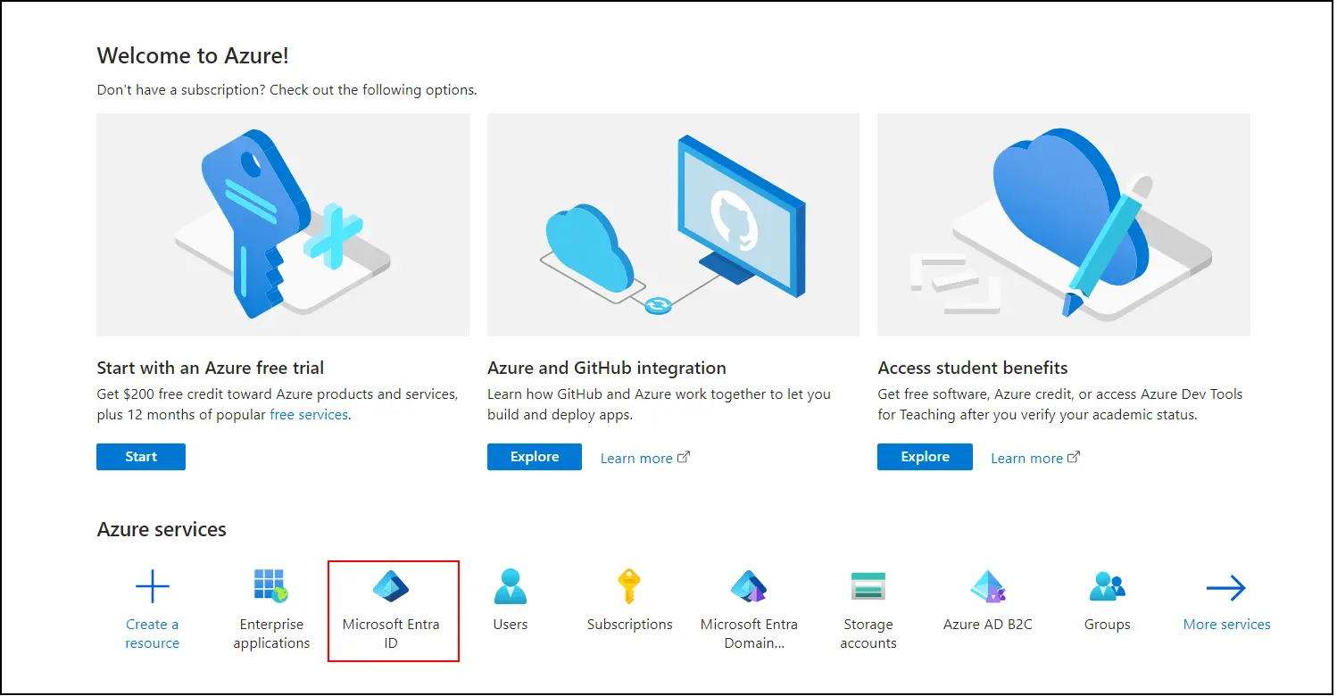 Inicio de sesión SSO de Microsoft Entra ID Seleccione Azure Active Directory