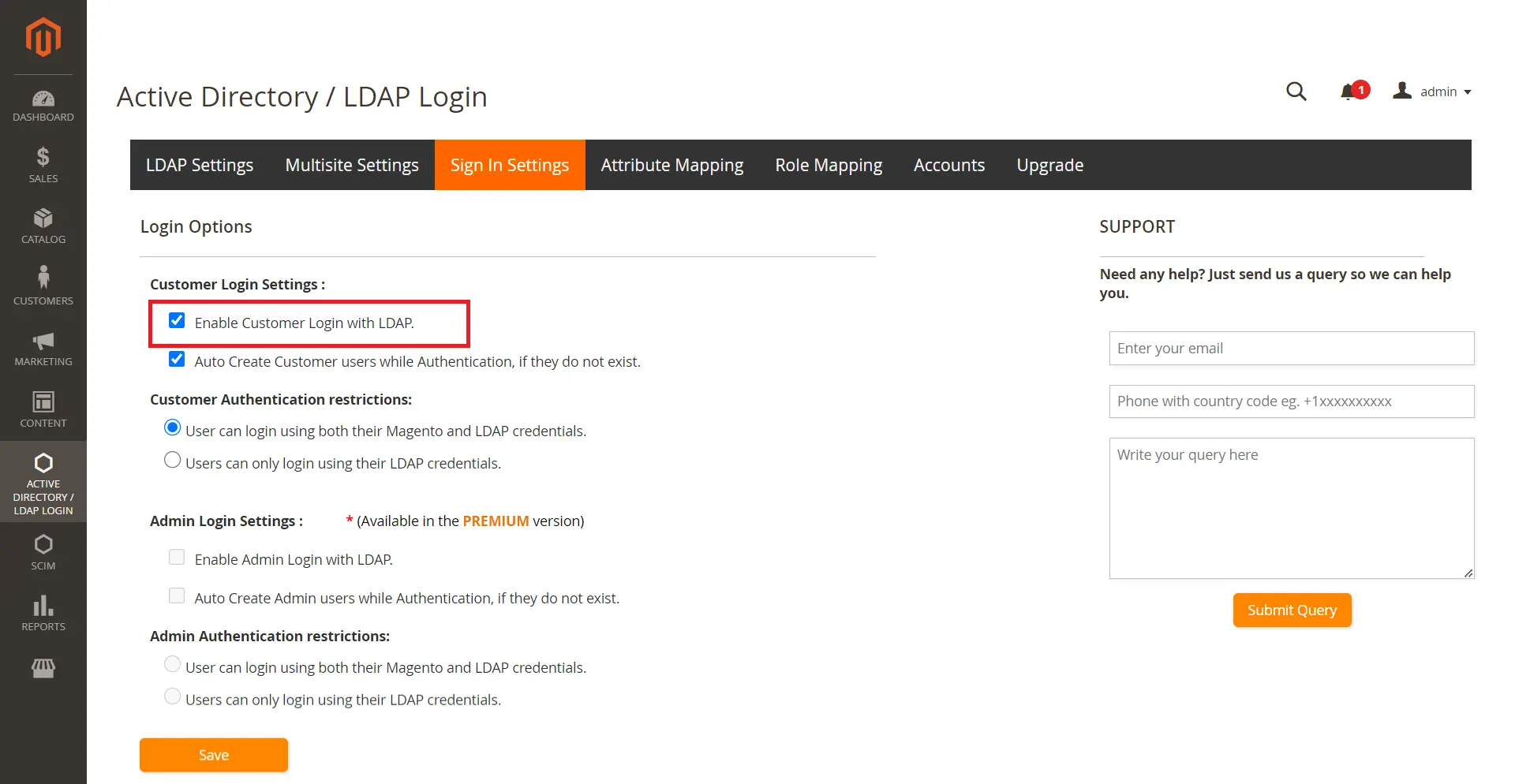  Magento LDAP / AD Sign in Settings