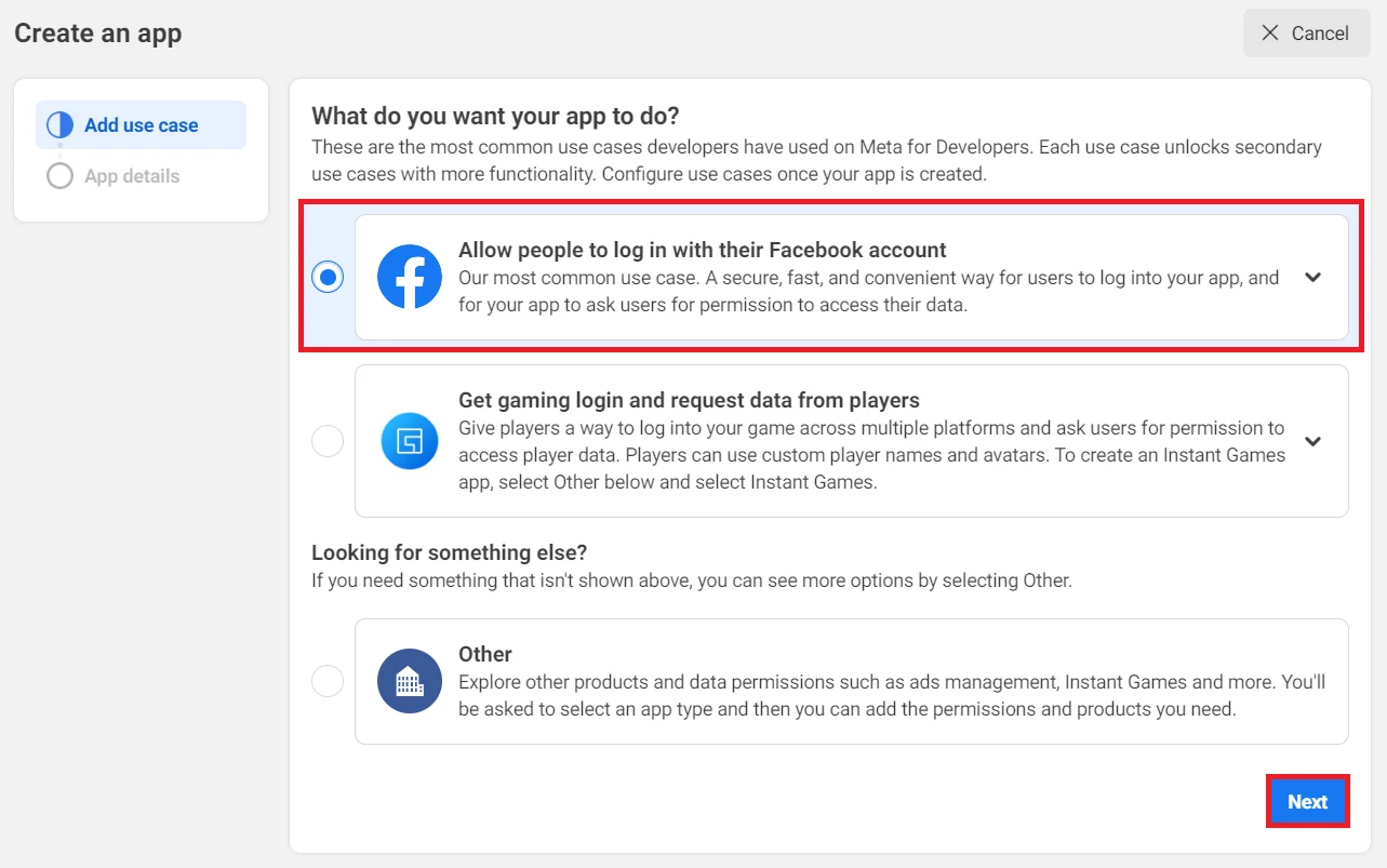 Magento firebase authentication social login facebook app options