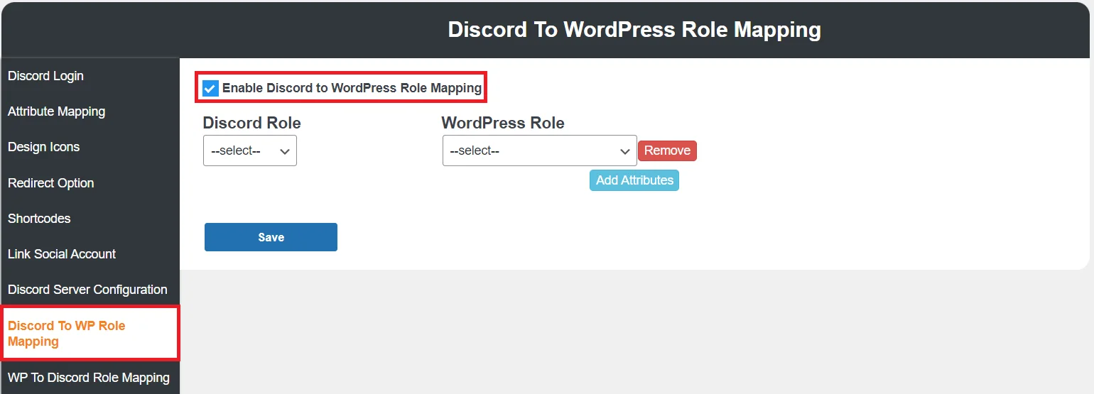 WordPress discord plugin - enable mapping - 