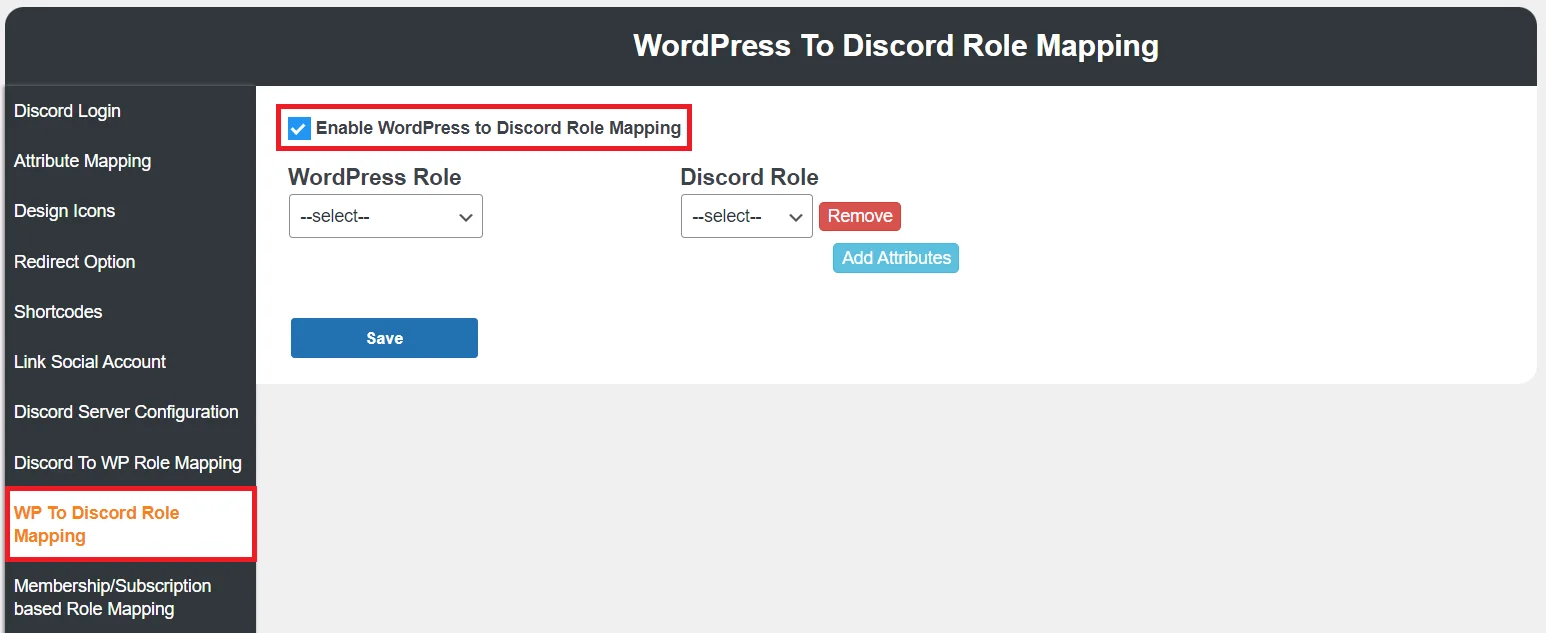 WordPress discord plugin - enable role mapping - 