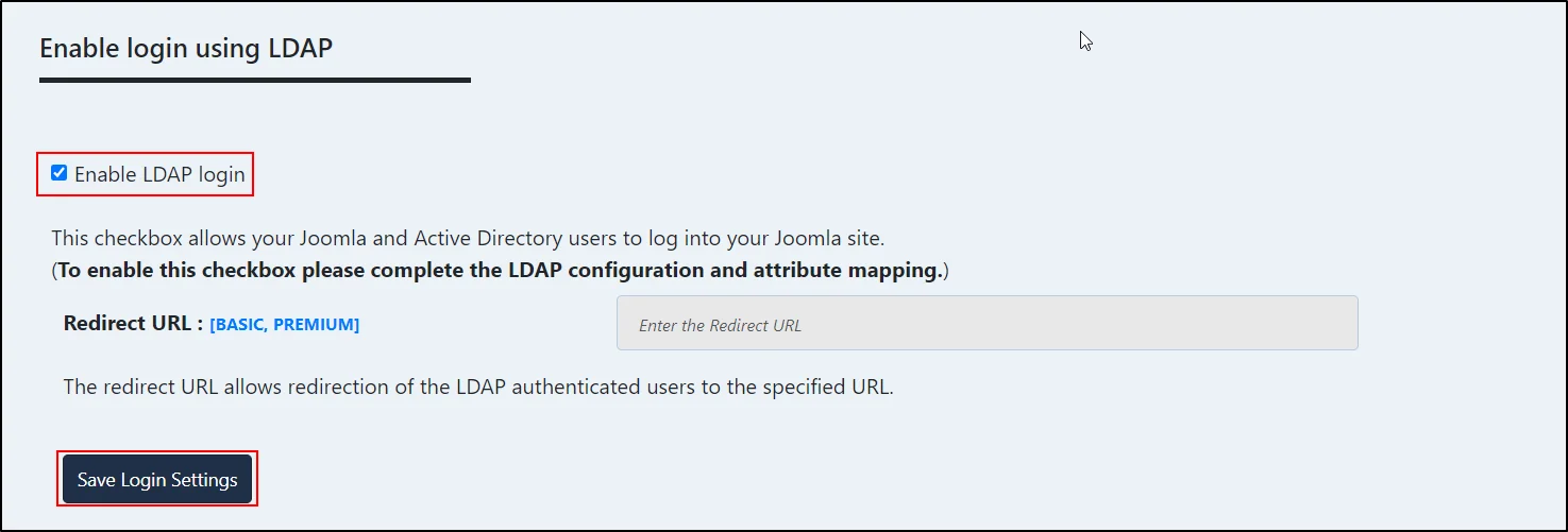 Configurar el complemento LDAP de Joomla