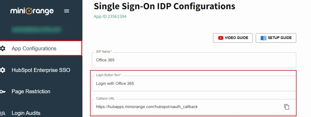Enable Hubspot Single Sign-On(SSO) 
