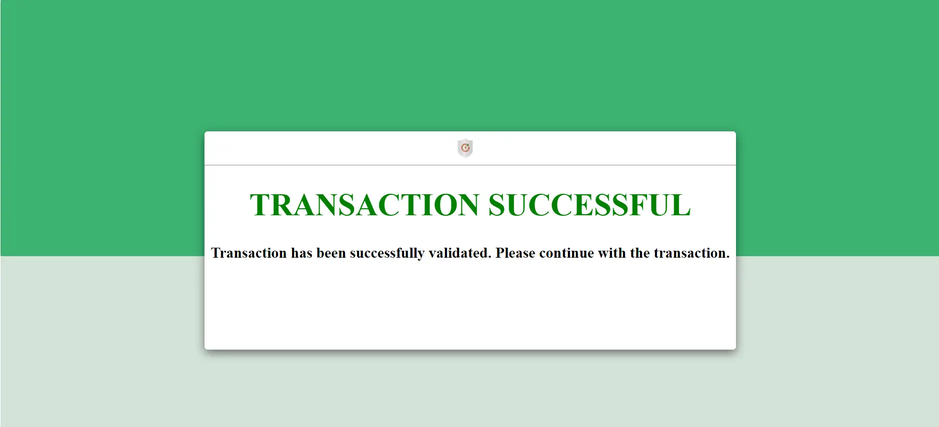 Email Verification - Transaction successfully