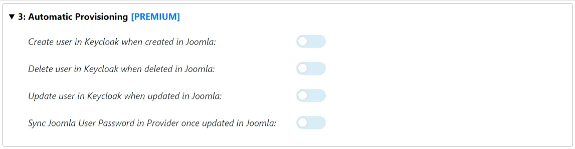 Keycloak ユーザーと Joomla の同期 - 自動プロビジョニング