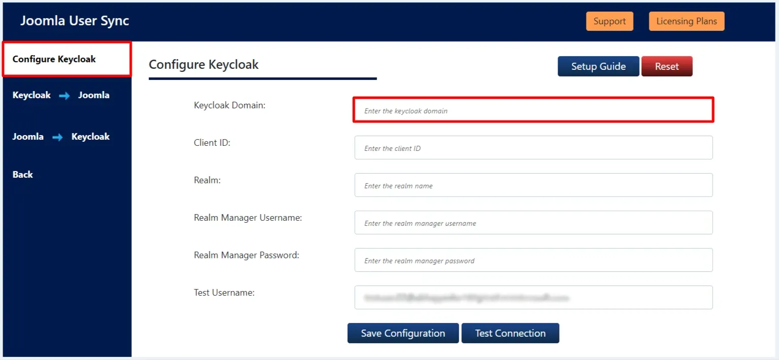 Configurar el complemento de sincronización de usuarios de Keycloak