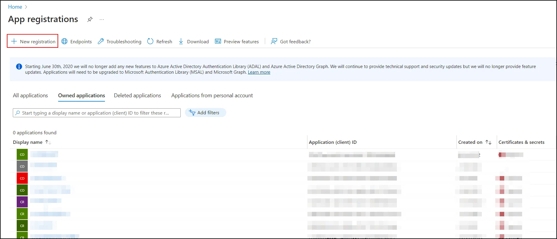 Microsoft Entra ID SSO click New registration