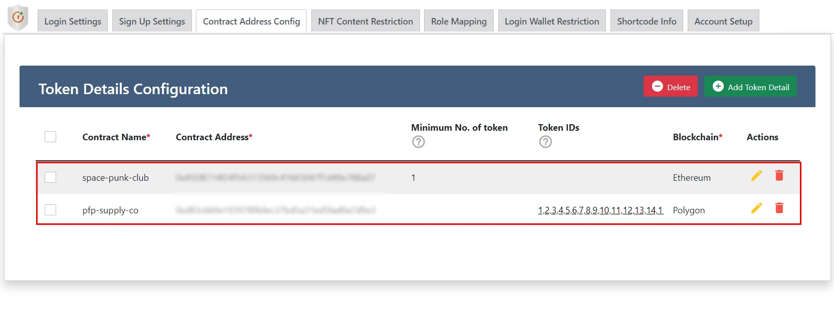 WP Web3- NFT Token Gating added details successfully