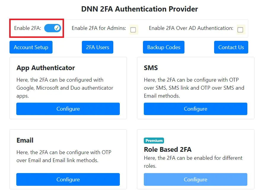 DotNetNuke Two Factor Authentication (2FA) for OTP over SMS | DotNetNuke 2FA | DNN 2FA - Add DNN Two Factor Authentication (2FA) module