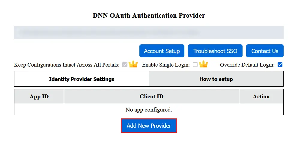 DNN OAuth SSO - add new IDP