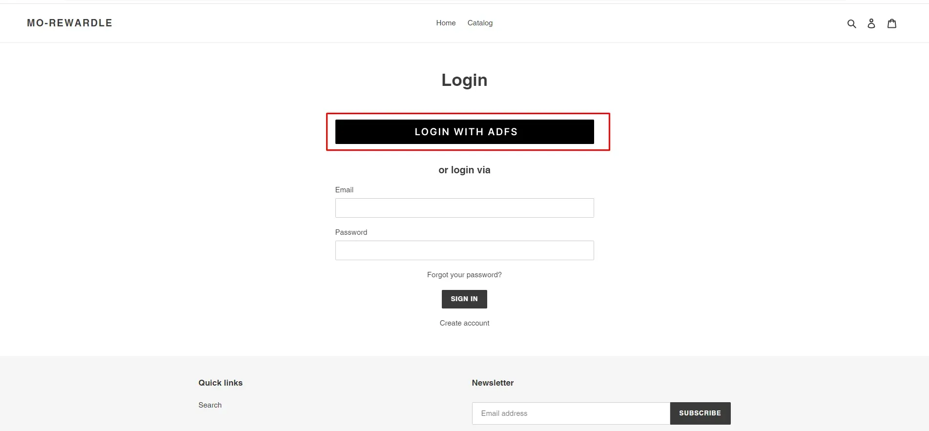 Shopify ADFS SSO Login - select project google oauth provider