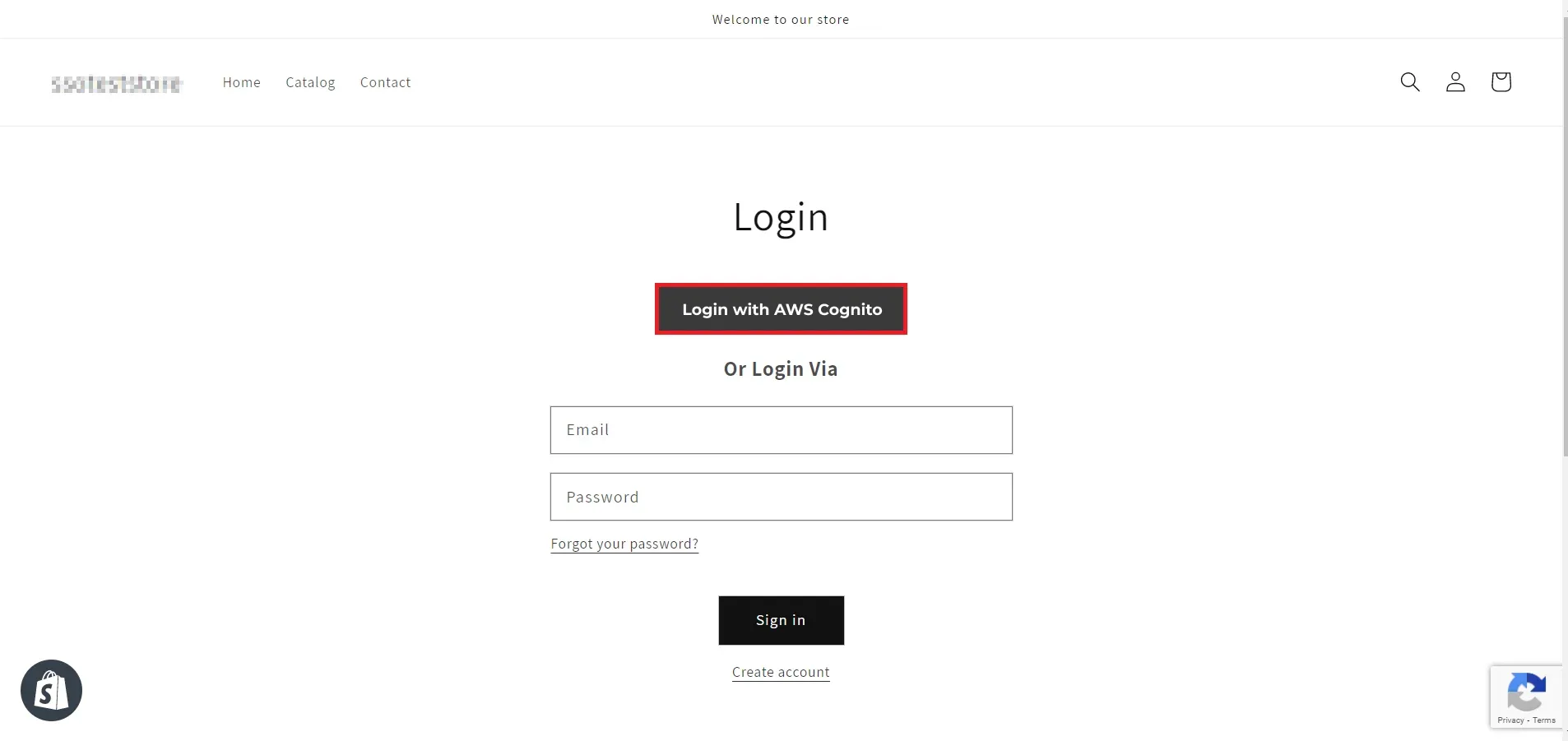 Azure AD B2C Shopify (SSO) - click on login button
