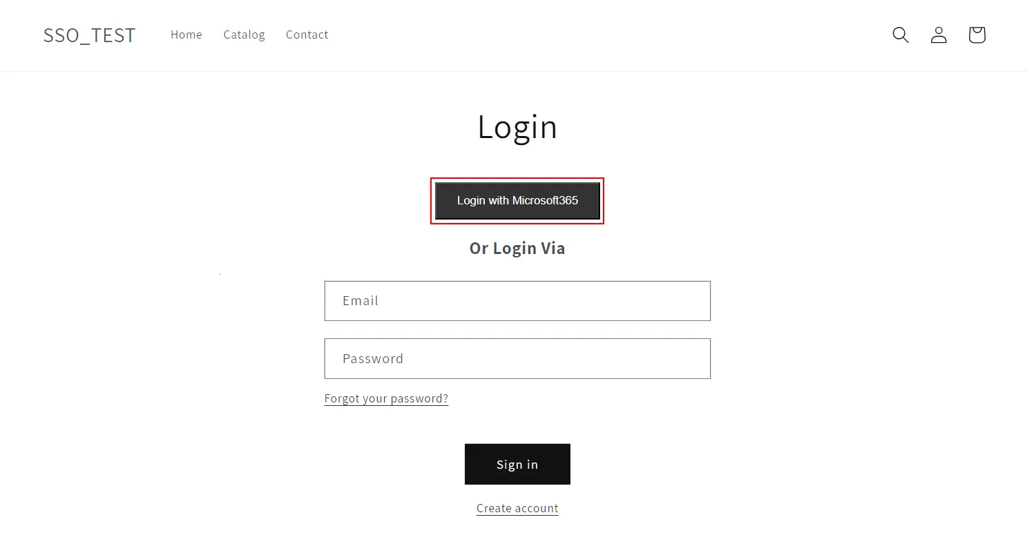 miniorange Shopify SSO - login with miniorange shopify - click on login button