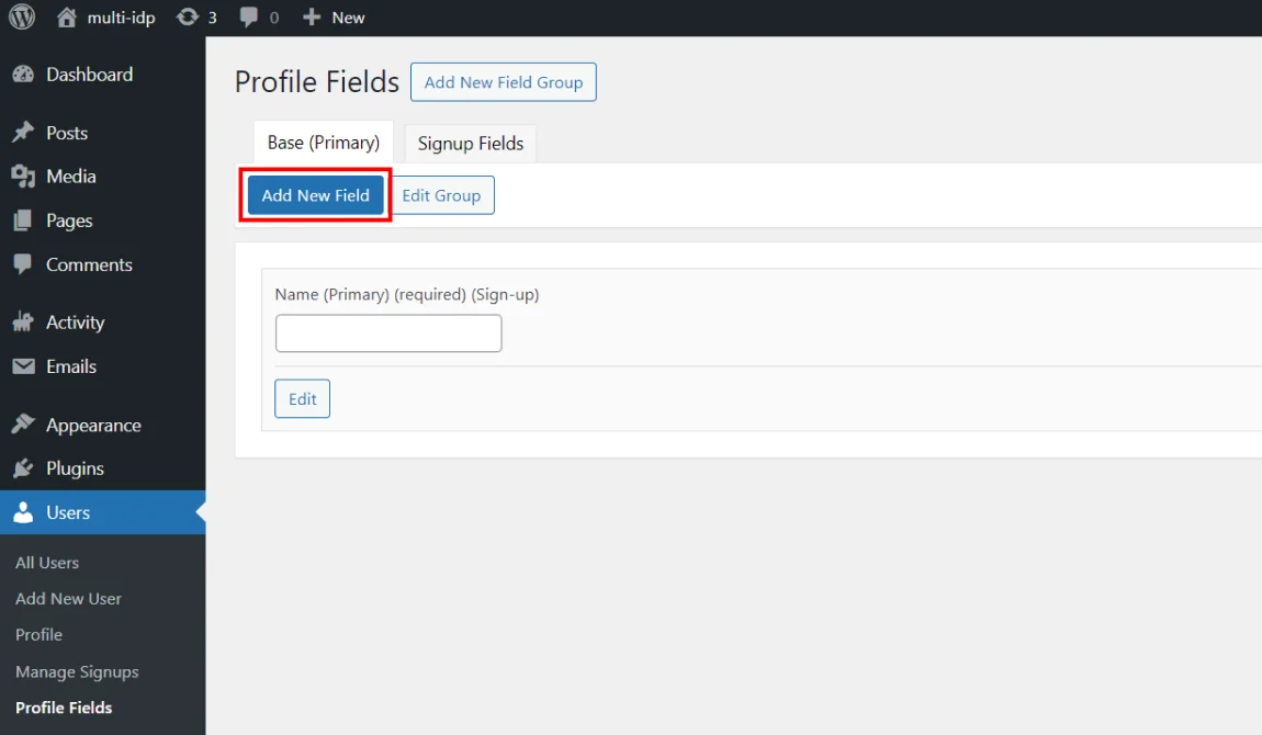 WordPress Buddypress/BuddyBoss Integration - Add New Field